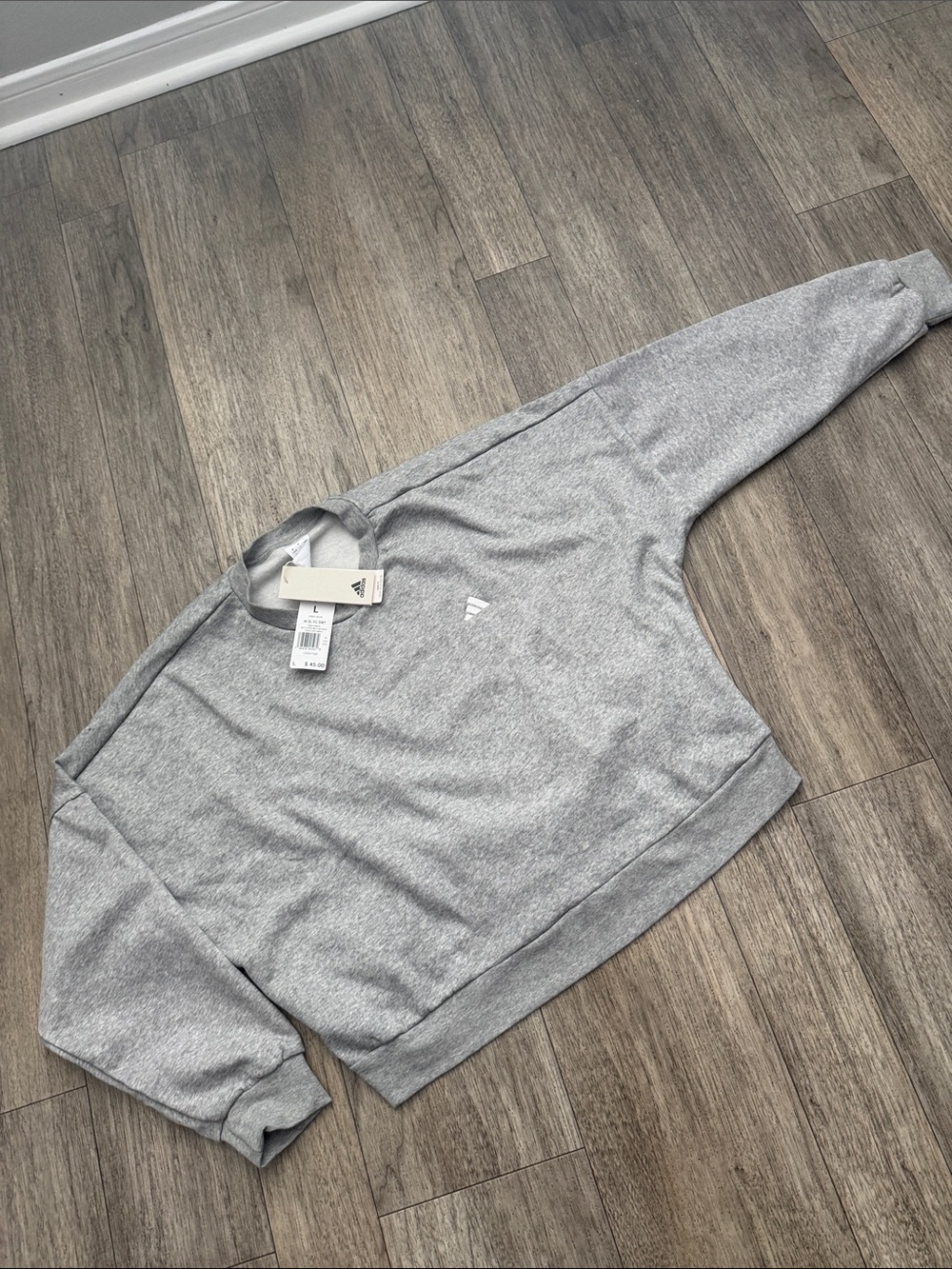 adidas Women's Grey Crewneck Pullover Sweatshirt
